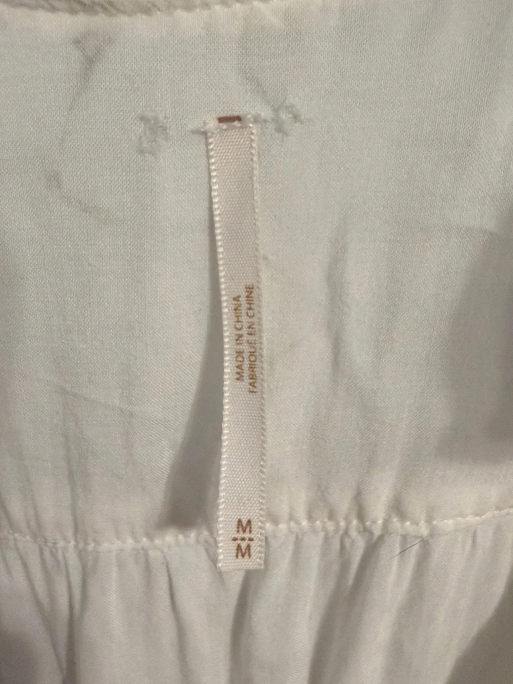 Free People White Midi Tie-Shoulder Gauze Dress